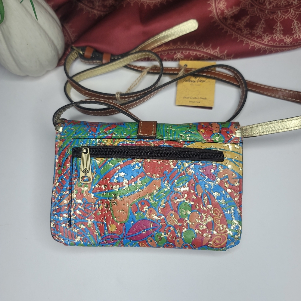 Patricia Nash Torri Crossbody Bag Tropical Summer Fest Leather NWT - Picture 2 of 13